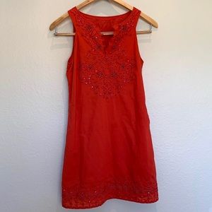 Free People Red Embroidered Dress